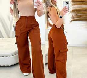 Calça Wide Leg Cargo