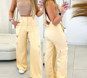 Calça Wide Leg Cargo