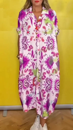 Vestido Lidia - Estampado - Super Leve e Solto Caimento Perfeito (Verão 2025)