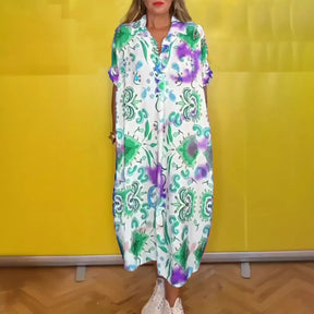 Vestido Lidia - Estampado - Super Leve e Solto Caimento Perfeito (Verão 2025)