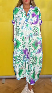 Vestido Lidia - Estampado - Super Leve e Solto Caimento Perfeito (Verão 2025)