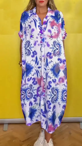 Vestido Lidia - Estampado - Super Leve e Solto Caimento Perfeito (Verão 2025)